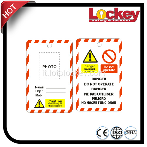 Tag Lcokout personalizzato per Tagout Lokout